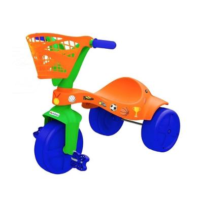 Triciclo Infantil Esportes Laranja Com Cestinha Xalingo