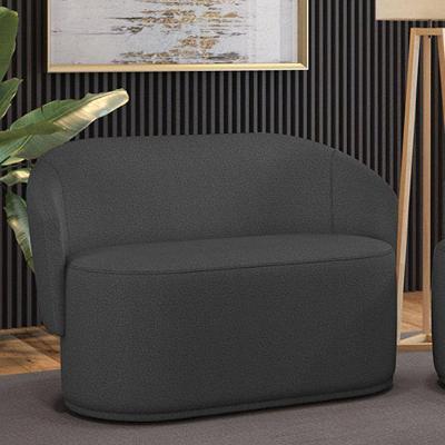 Sofá 2 Lugares Namoradeira Orgânica Para Sala Malu Bouclê M11 - D'rossi Cor Grafite