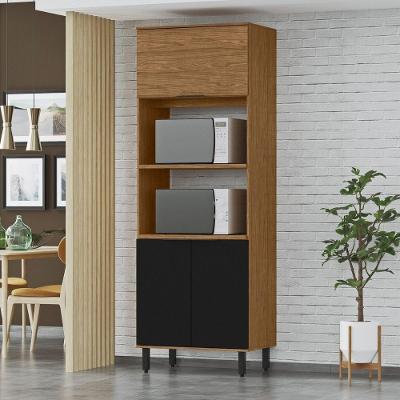 Paneleiro Torre Quente 2 Fornos 3 Portas - Toscana Freijó-nero