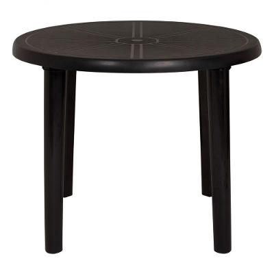 Mesa Plástica Redonda Demontável Mor Preta E Branca Cor Preto