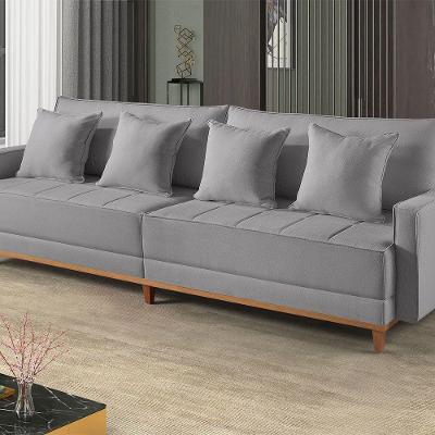 Sofá Fixo 5 Lugares M-199 2,40m Estofados Martins Cinza