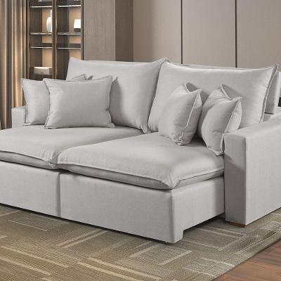 Sofá Retrátil E Reclinável 5 Lugares M-196 Estofados Martins Creme