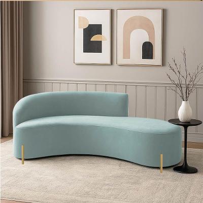 Sofá 4 Lugares Orgânico 220cm Pé Dourado Morgan Cotelê Ext/veludo Menta D03 - D'rossi