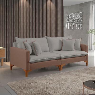 Sofá Fixo 3 Lugares M-195 2,20m Estofados Martins Cinza