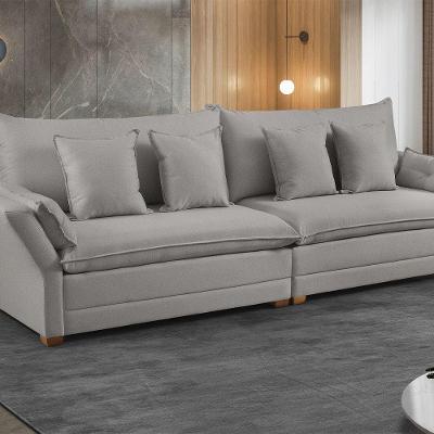 Sofá Fixo 4 Lugares M-198 2,50m Estofados Martins Cinza