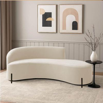 Sofá 4 Lugares Orgânico 220cm Pé Preto Morgan Cotelê Ext/veludo D03 - D'rossi Cor Bege