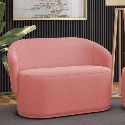 Sofá 2 Lugares Namoradeira Orgânica Para Sala Malu Suede M11 - D'rossi Cor Rose