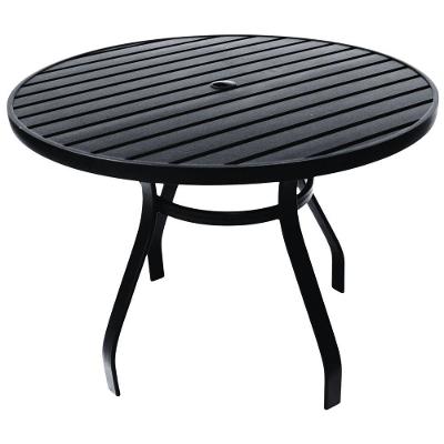 Mesa 1,20m Ripada Alumínio Resistente área Externa Piscina Jardim Jantar Preto
