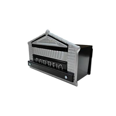 Caixa De Correio Cartas Para Grade Detrás Preta 15x23x11cm