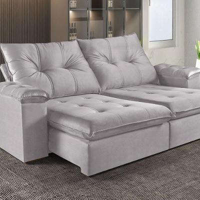 Sofá Retrátil E Reclinável 3 Lugares M-194 Estofados Martins Creme