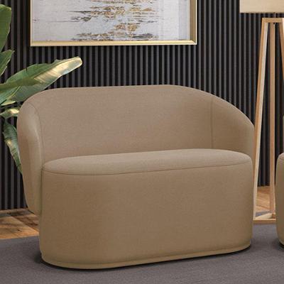 Sofá 2 Lugares Namoradeira Orgânica Para Sala Malu Suede M11 - D'rossi Cor Marrom Rato