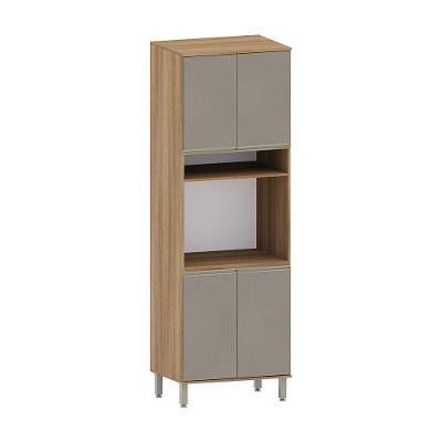 Paneleiro 70cm 4 Portas Forno Micro-ondas Fumê
