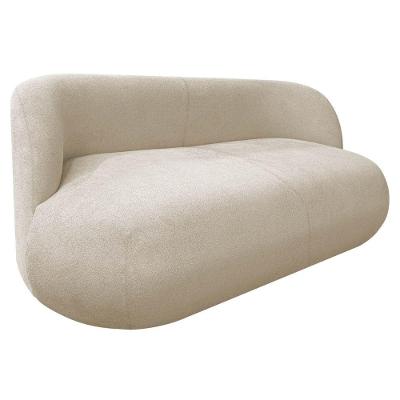 Sofá Nimbus 160cm Orgânico Luxo Sala Recepção 2 Lugares Bouclé Bege