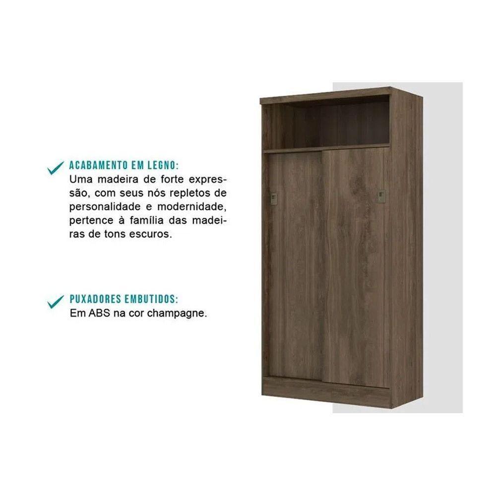 Armário Multiuso Lavanderia 528 c/ 2 Portas de Correr Branco - Carraro - 6