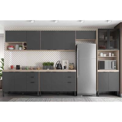 Cozinha Completa Firenze 6 Peças (3aéreos+2balcões+1paneleiro) C6p129 Avena-grafito - Demóbile