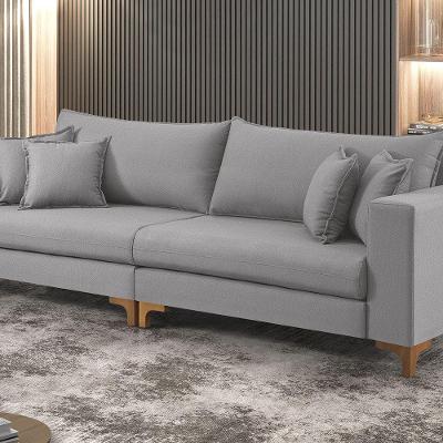 Sofá Fixo 3 Lugares 2,20m M-197 Estofados Martins Cinza