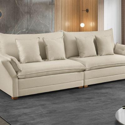 Sofá Fixo 6 Lugares M-198 2,90m Estofados Martins Creme
