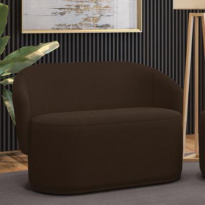 Sofá 2 Lugares Namoradeira Orgânica Para Sala Malu Suede M11 - D'rossi Cor Marrom