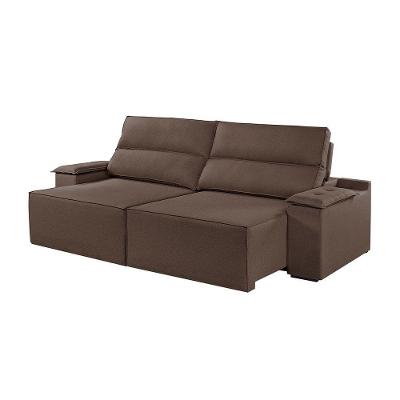 Sofá 5 Lugares Retrátil E Reclinável Martins M-180 Veludo Marrom