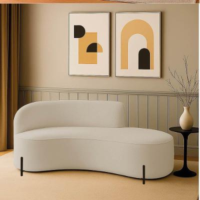 Sofá 2 Lugares Orgânico 160cm Pé Preto Morgan Cotelê Ext/veludo Bege D03 - D'rossi