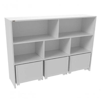 Estante Organizador Com Baús Natan Branco 100% Mdf