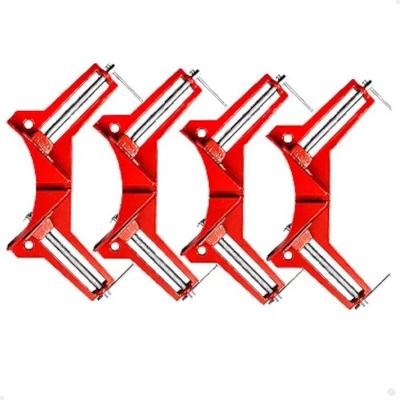 Kit 4 Peças Grampo Sargento Canto Angular 75 Mm 2 Morsas Cantoneira Marcenaria Vidraçaria