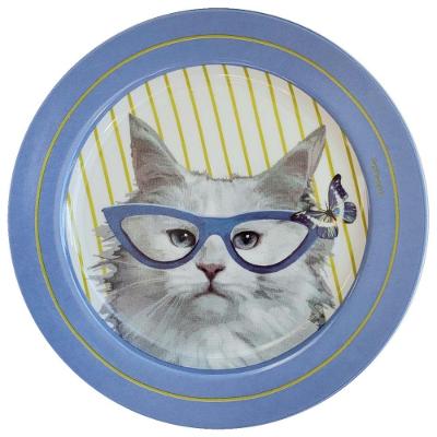 Prato De Porcelana Gata Maria And Butterfly - 25,5 Cm