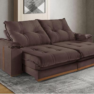 Sofá Retrátil E Reclinável 4 Lugares M-193 Estofados Martins Marrom