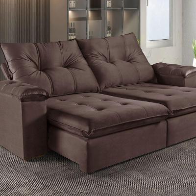 Sofá Retrátil E Reclinável 3 Lugares M-194 Estofados Martins Marrom