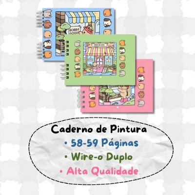 Kit 3 Cadernos De Pintura Infantil Wire-o Duplo 58-59 Páginas