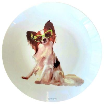 Prato De Porcelana Cachorro Papillon – Juju And Butterfly (24cm)