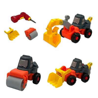 Kit Trator Escavadeira Rolo Infantil Parafusadeira 3 Em 1