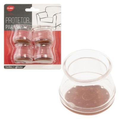 Kit 4 Protetores P- Pé De Móveis C- Feltro Silicone Flexível