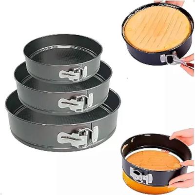 Jogo 3 Peças Forma De Bolo Torta Com Fundo Removivel Redonda Lorben