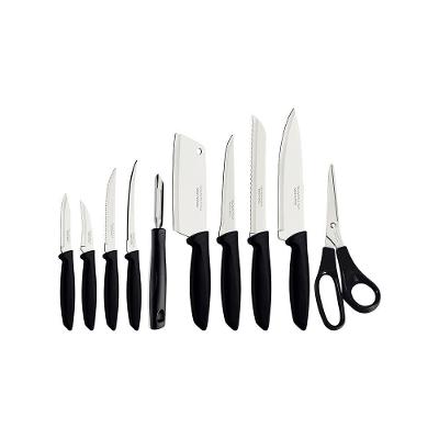 Jogo De Facas Plenus Com Lâminas Em Inox E Cabos De Polipropileno Preto 10pçs - Tramontina