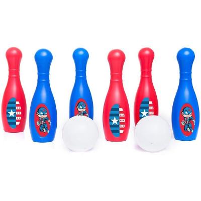 Jogo Boliche Infantil Herói Americano 8 Peças Plástico Bolas