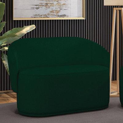 Sofá 2 Lugares Namoradeira Orgânica Para Sala Malu Bouclê M11 - D'rossi Cor Verde