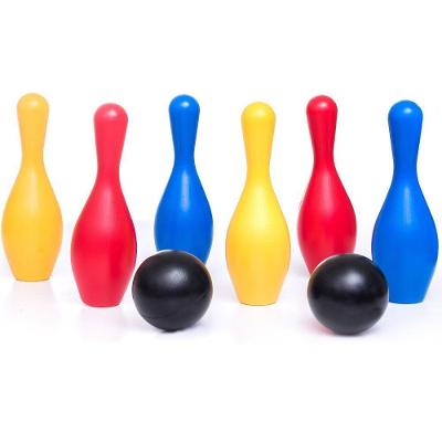 Jogo Infantil Boliche Colorido Plástico 28cm 6 Pinos 2 Bolas