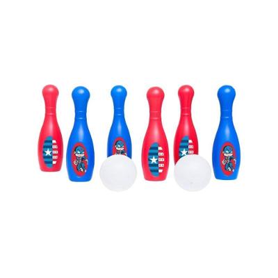Jogo Boliche Capitão América 6 Pinos 2 Bolas Brinquedo
