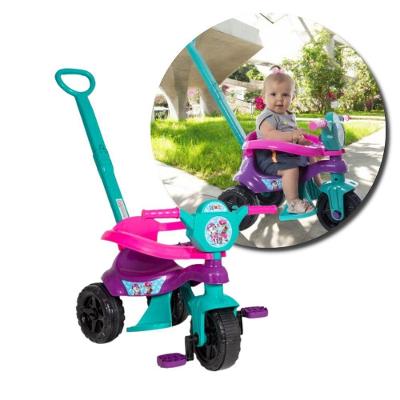 Carrinho De Passeio Infantil Com Pedal Kemotoca Baby Dog - Roxo E Verde