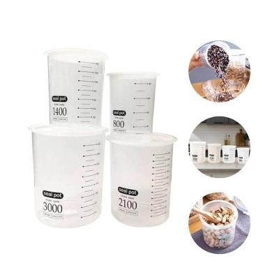 Kit Com 04 Potes Herméticos Plástico 800-1400-2100-3000ml