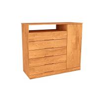 Cômoda Infantil Portugal c/ 1 Porta 1 Nicho e 5 Gavetas Peroba - Europa - 1