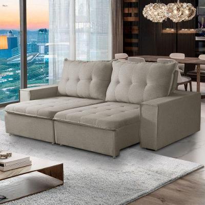 Sofá Retrátil Reclinável Valentino 2,10m Linho - Shop Das Ca Carvalho