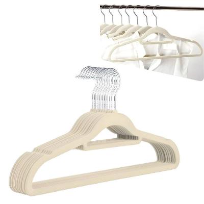 Kit Com 10 Cabides Slim De Veludo - Organização E Sofisticação bege