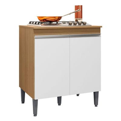 Balcão Para Cooktop Andréia 2 Portas Amendoa Branco Ajl
