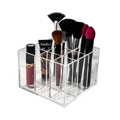 Pote Acrílico Porta Pincéis Maquiagem Com 9 Nichos