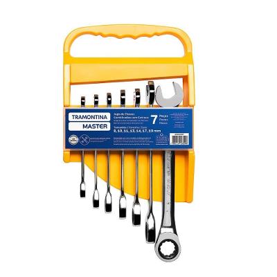 Jogo De Chaves Combinadas Com Catraca 7 Peças Master - Tramontina 42248207