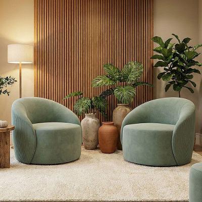 Poltrona Decorativa Orgânica Kit 2 Lua Cotelê-veludo D03 - D'rossi Menta