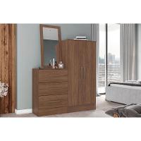 Cômoda Solteiro Briz B700 2 Portas e 3 Gavetas Castanho - Henn - 1