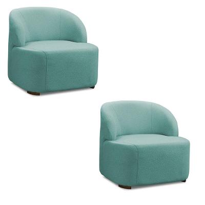 Poltrona Decorativa Orgânica Kit 2 Diully Bouclê Azul Turquesa E03 - D'rossi
